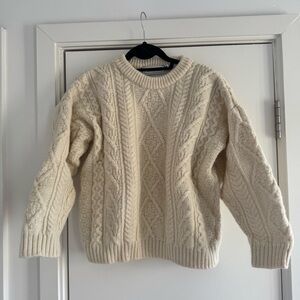 Homestedt Classic Cream Cable Knit Fisherman’s Sweater Medium